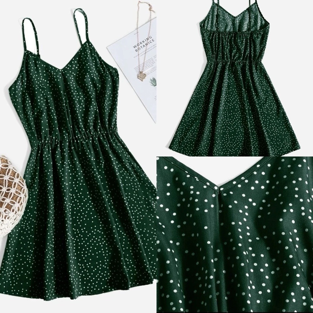 ✨ Green Polka Dot Dress - NWOT ✨ 3 for $33 ✨